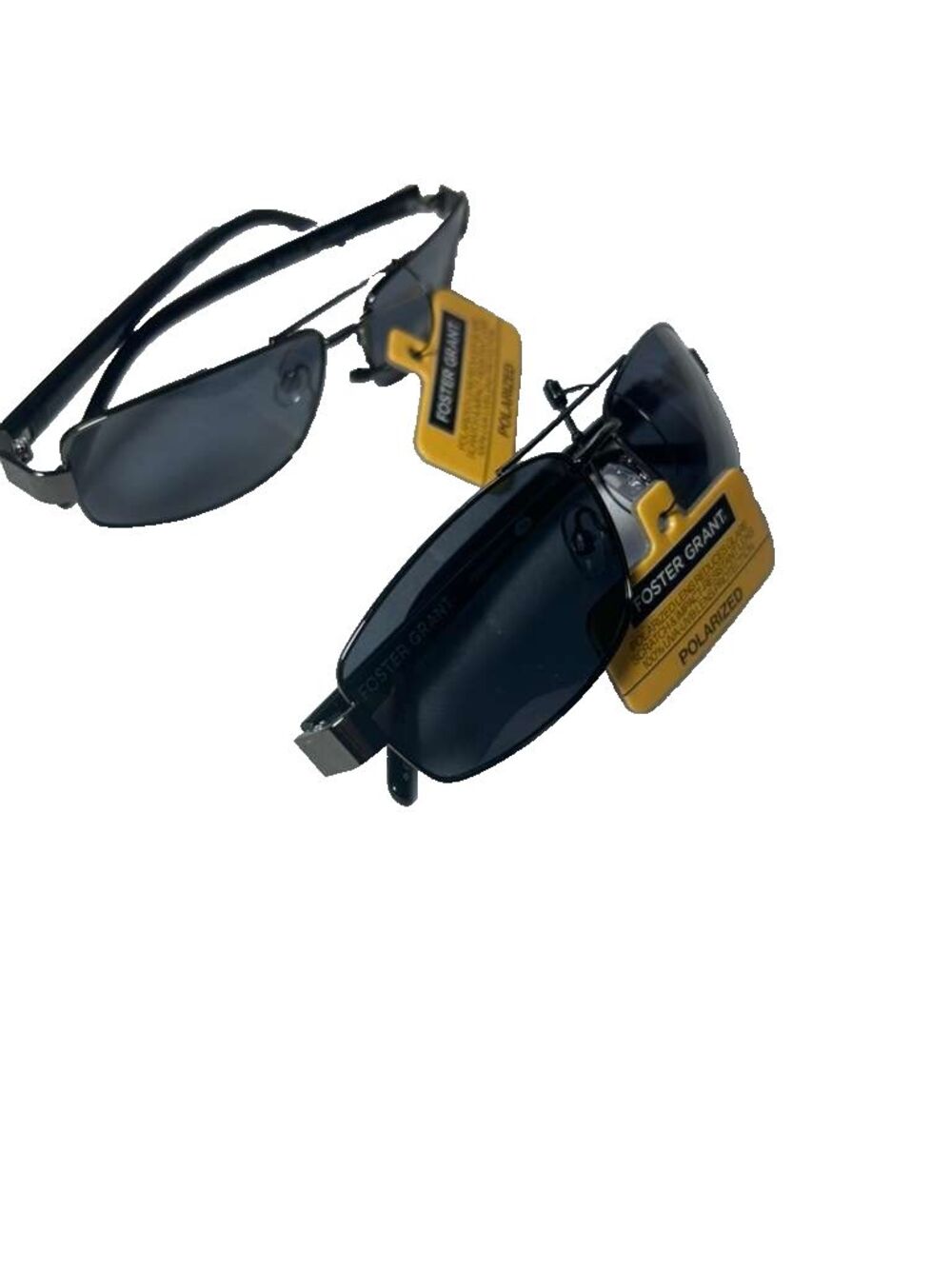 Foster Grant Rectangle Sunglasses Black Fashion Polarized 2 pack Bundle New